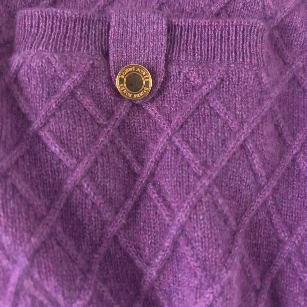 Men’s Bobby Jones 100% Cashmere Argyle Sweater Vest Purple XL Golf Preppy